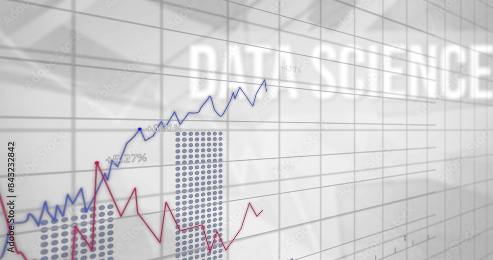 Poster image of financial data processing on white background