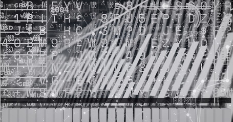 Image of round scanner and interface with data processing against grey background