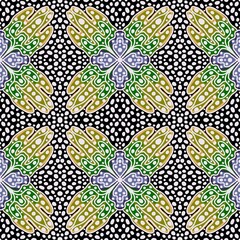 Abstract geometric floral seamless mandala pattern for fabrics and linens