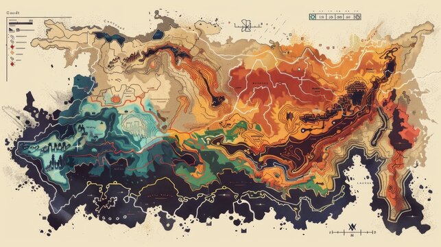 Fantasy map for adventure, rpg or game design