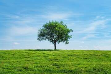 a tree in the middle of open wide field