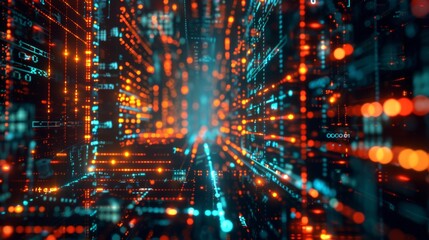 Futuristic neon circuit board for technology and design projects