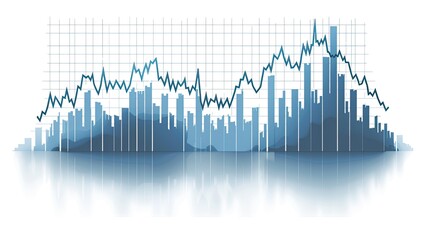  "Upward Trend: High-Resolution Stock Chart Rising on Plain White Background"
