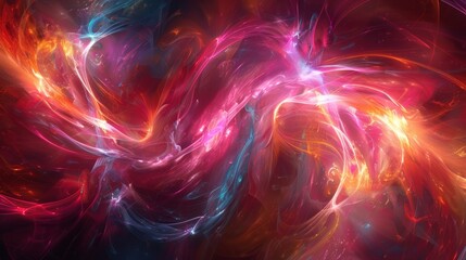 Fototapeta premium Vibrant energy arcs and loops creating an intricate abstract design. 