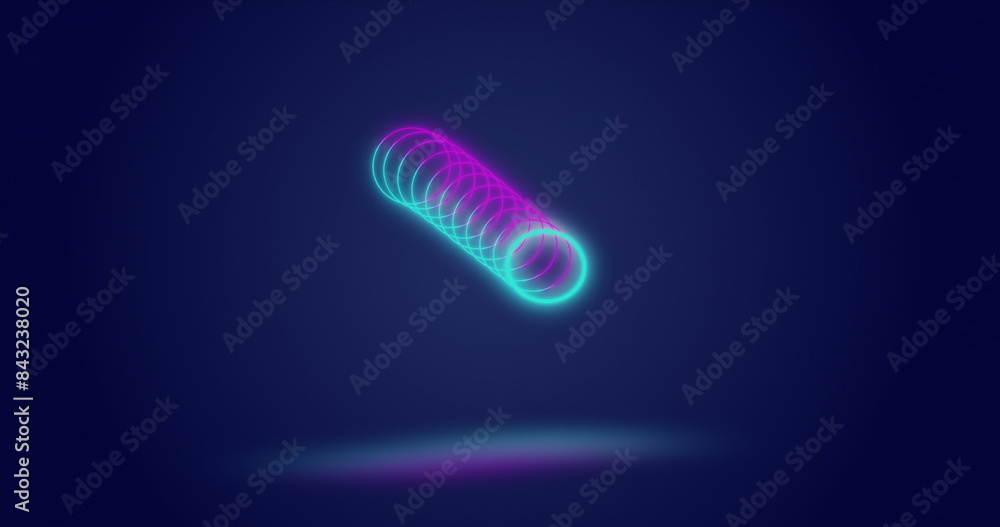 Poster image of moving looping circles against abstract background