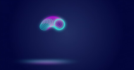 Image of moving looping circles against abstract background