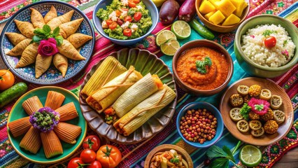 Vibrant mosaic of colorful flags from various countries arranged in a collage, creating a dynamic and festive background, symbolizing global diversity and unity. 