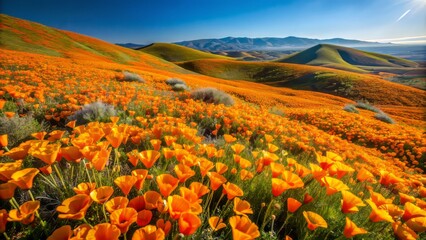 Vibrant Orange Wild California Poppies