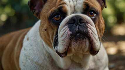 Bulldog, bully, muscular, wrinkled, stubborn, loyal, dominant, puppy, canine, pet,