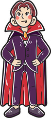 Hand-drawn dracula halloween character