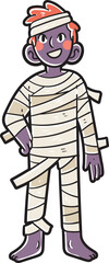 Naklejka premium Hand-drawn mummy halloween character