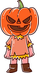 Kids character wearing jack o lantern costumes