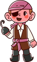 Kids character wearing pirate costumes