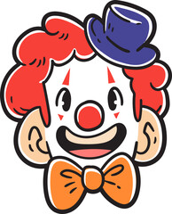 Hand-drawn head of clown