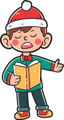 Kids character celebrating christmas party