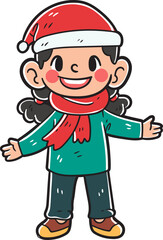 Kids character celebrating christmas party