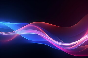 Obraz premium Abstract futuristic backdrop with glowing waves and neon lines concept of energy, technology