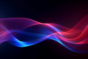 Obraz premium Abstract futuristic backdrop with glowing waves and neon lines concept of energy, technology
