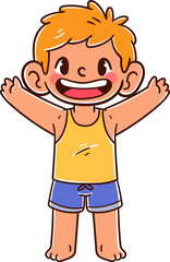 Kids character celebrating a summer party