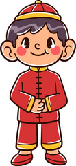 Kids character wearing a lunar year costume party