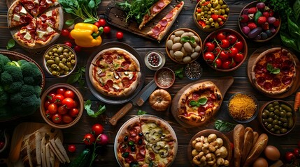 Diverse Culinary Delights from Around the World Showcased on Elegant Tabletop Setting