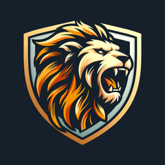 Lion mascot esport logo design