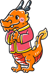 Hand-drawn dragon, Chinese zodiac animal.