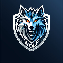 Angry Wolf head mascot esport logo design