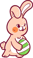 Hand-drawn easter rabbit with egg