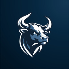 Black Bull head of geometric shapes and sharp lines