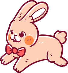 Hand-drawn cute easter rabbit