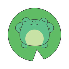 Cute sleeping frog illustration