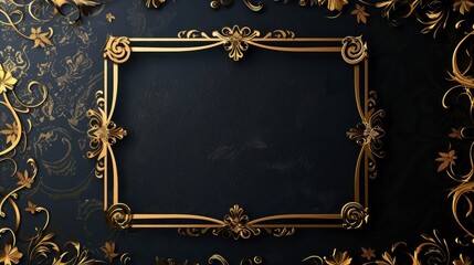 Golden frame on a card, generative ai