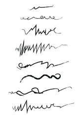 Doodles with charcoal pencil texture. Vector illustration