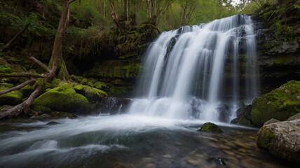 Fototapeta premium Cascada en medio del bosque