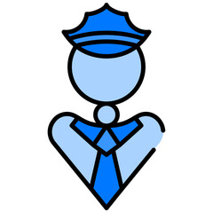 Policeman Avatar Blue Filled