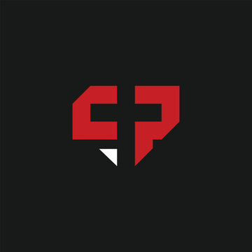 initial letter C and P with cross negative space logo icon  vector