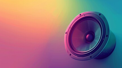 Neon speakers in a colorful smoke cloud for music or technology themed designs