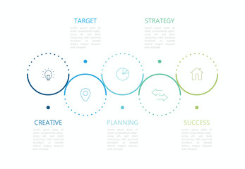 Fototapeta premium Infographic 5 options design elements for your business data. Vector Illustration.