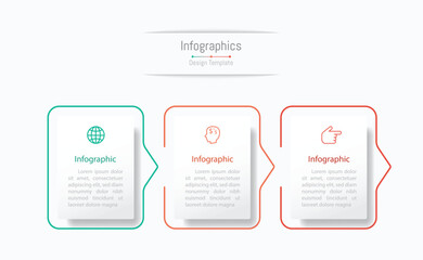 Infographic 3 options design elements for your business data. Vector Illustration.