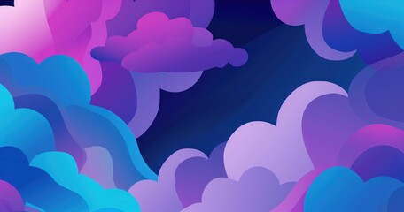 Obraz premium Colorful clouds in the sky with blue sky and clouds in the background for travel and nature concept