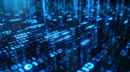 Binary Code and AI Algorithms: Abstract Digital Background