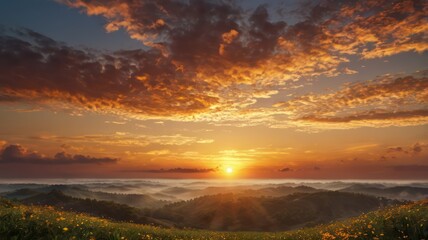 sunset over the river