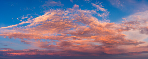 clouds in sky with sunset
