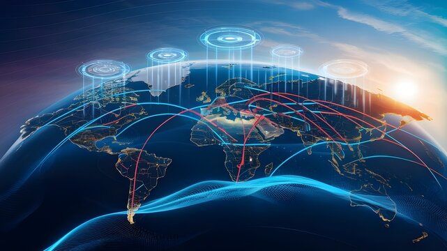 AI Brain Network Global Connectivity Concept technology background