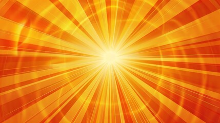 Obraz premium Bright orange and yellow light beams radiating from center point background