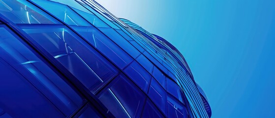 Abstract blue digital background with glowing light and bar graph of stock market data, futuristic technology concept