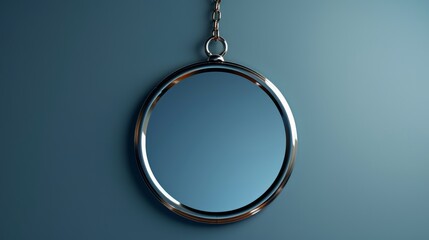 Shiny silver circle on a teal background for minimalist or modern design
