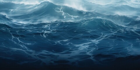 Powerful ocean waves crashing against the shore