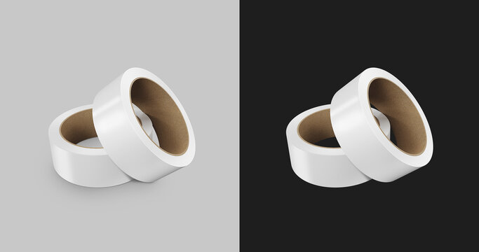Adhesive White Tape Roll. Packing Tape. 3D Illustration. 